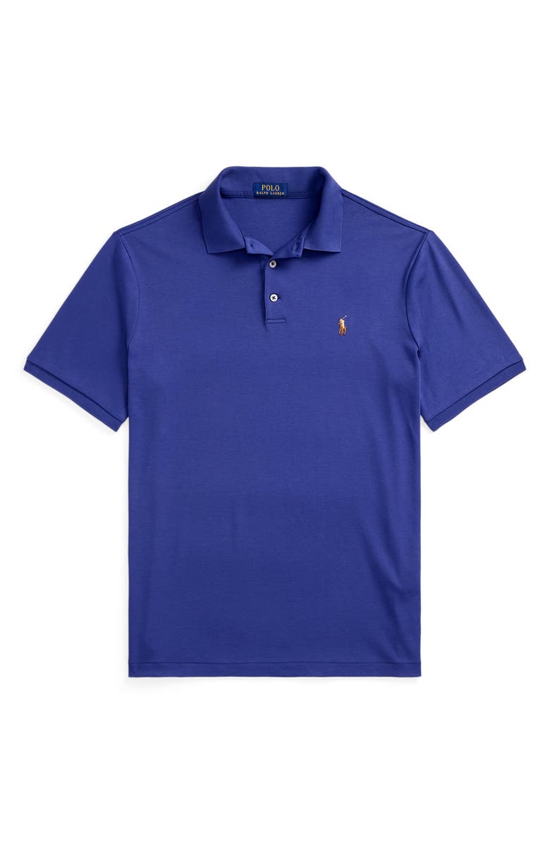 Polo Ralph Lauren Classic Fit Solid Blue Cotton Jersey Polo, Alternate, color,