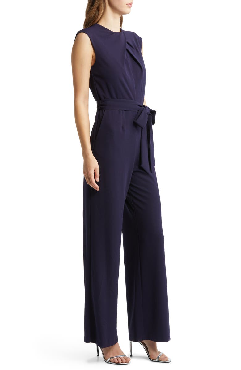 Tahari ASL Cross Neck Tie Waist Jumpsuit, Alternate, color,