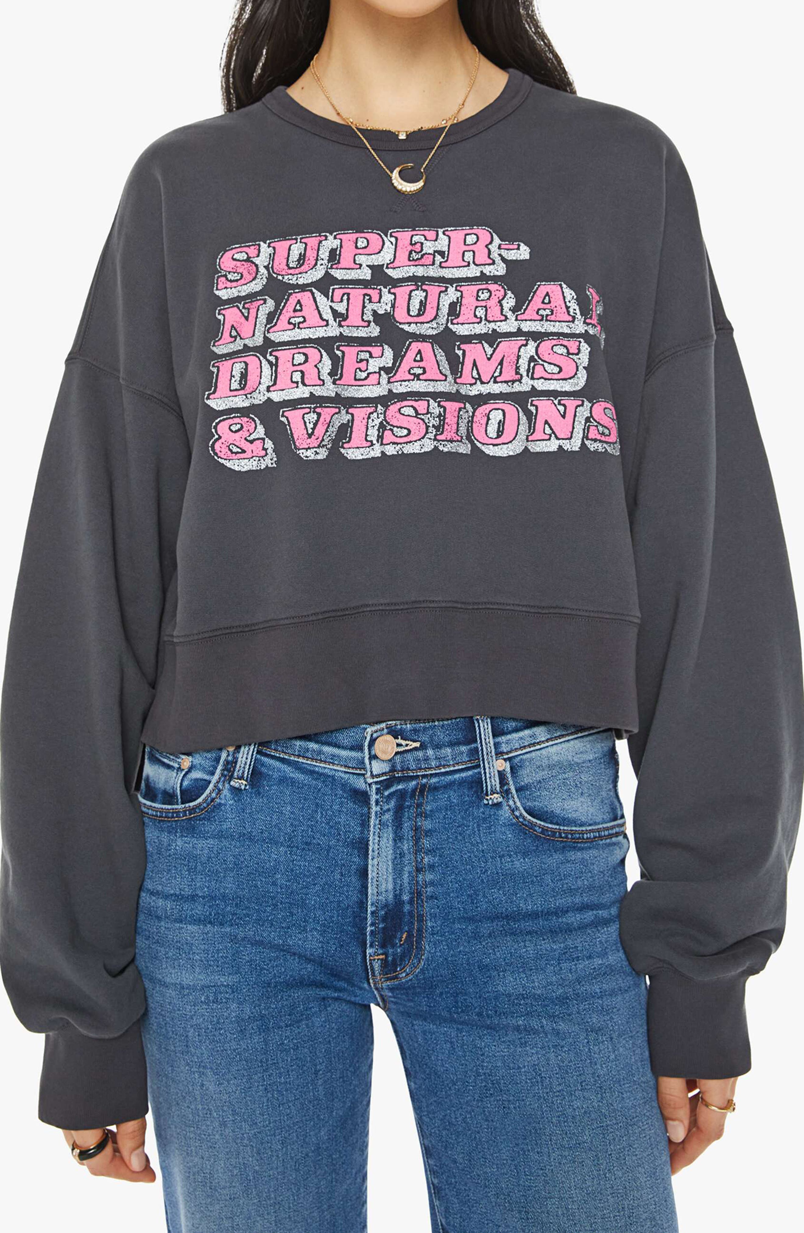 MOTHER The Winger Graphic Cotton Sweatshirt