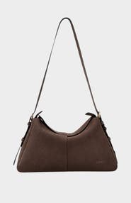 Mi Bolsa London Madolyn Genuine Suede Leather Shoulder Bag