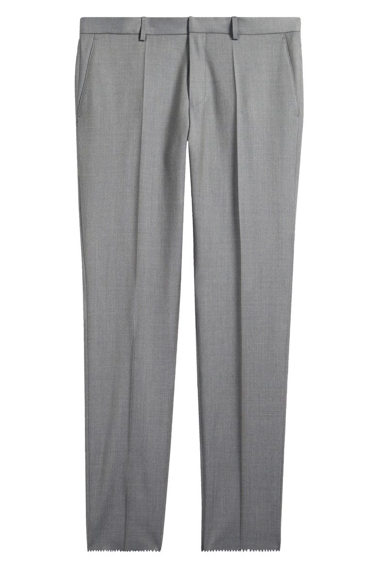 Genius Slim Fit Flat Front Wool Dress Pants, Alternate, color, GREEN
