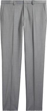 BOSS Genius Slim Fit Flat Front Wool Dress Pants