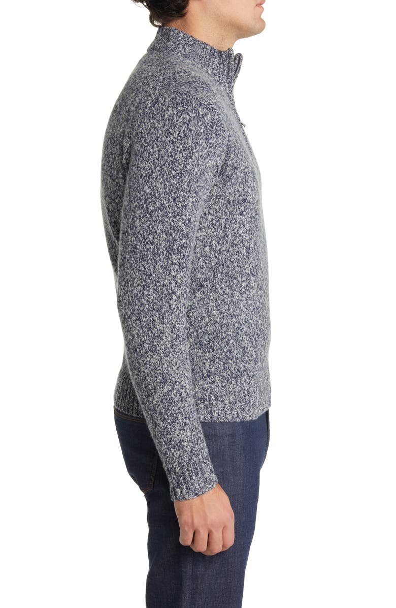 Peter Millar Men's Crafted Worth Marled Quarter Zip Wool & Cashmere Sweater, Alternate, color, 