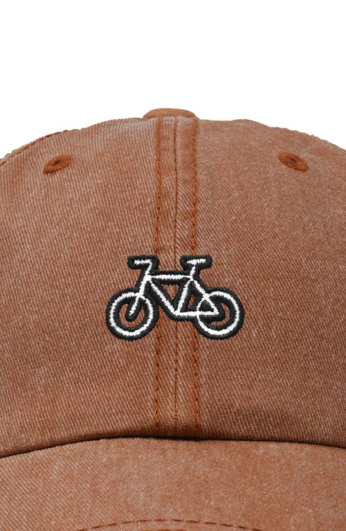Dalix Bike Embroidered Cycling Cap In Washed Orange
