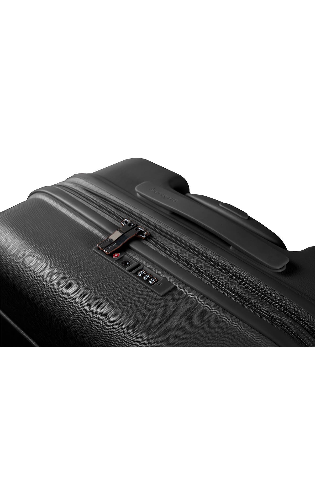 CHAMPS Spinner Suitcase 3-Piece Luggage Set, Alternate, color, Black