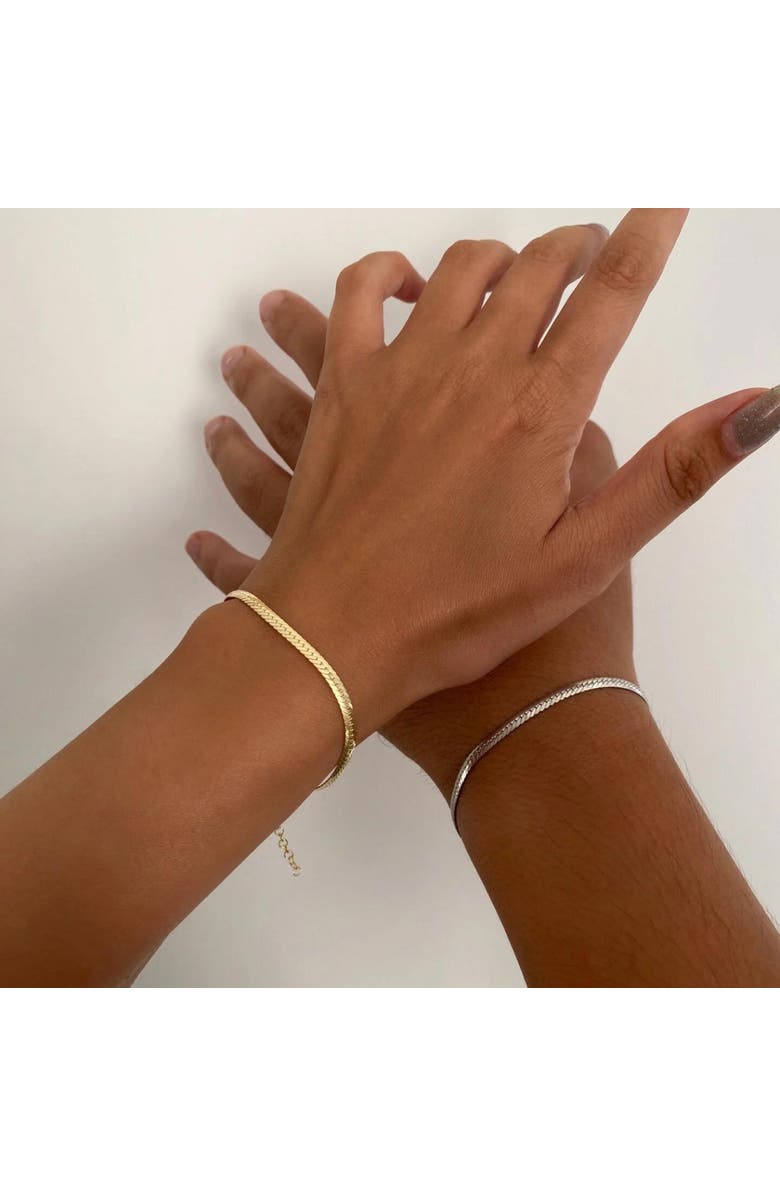 Spero London Italian Sterling Silver Herringbone Bracelet, Alternate, color, Silver