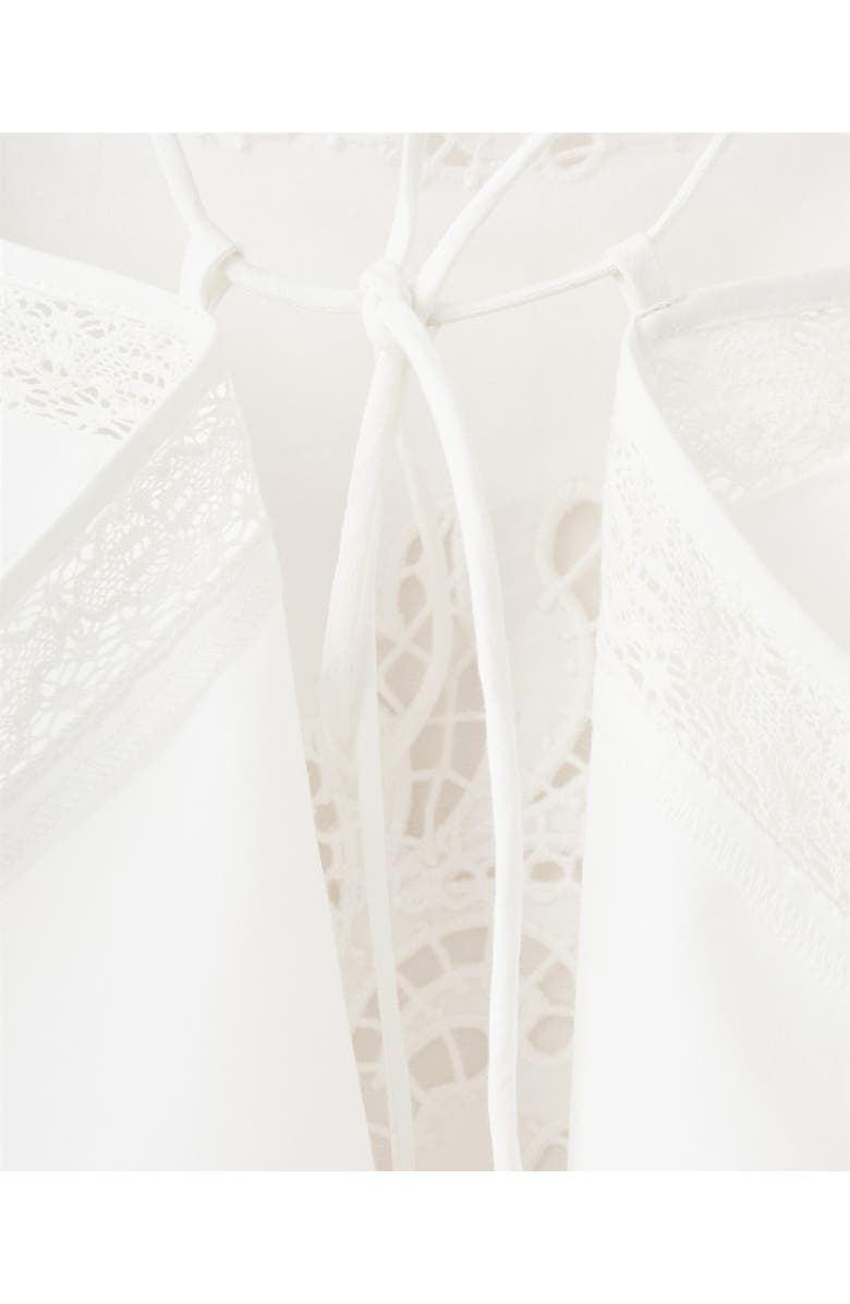 MANGO Floral Broderie Anglaise Top, Alternate, color, Off White