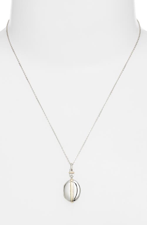 Monica Rich Kosann Sterling Silver Two-tone Tess Slim Oval Locket Necklace