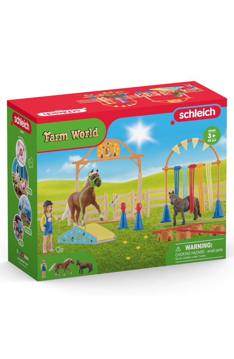 Schleich Farm World Pony Agility Training, 41 Pieces, Kids, Alternate, color, Multicolored