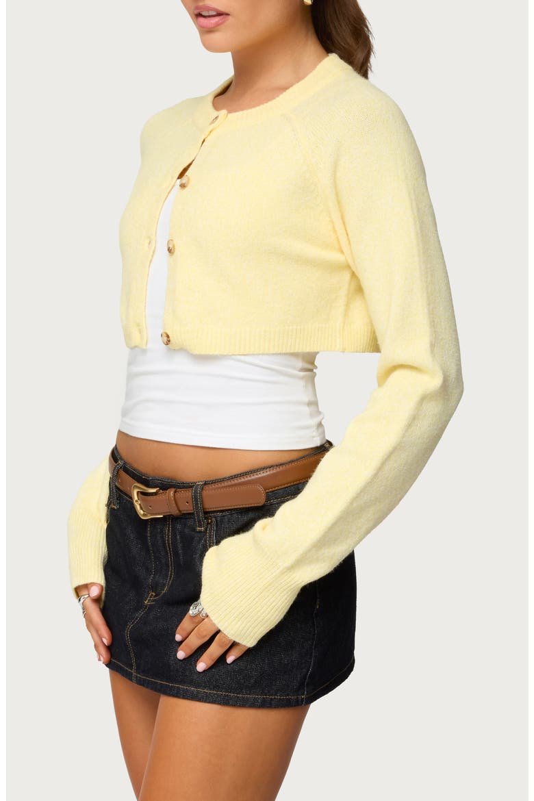 Morgynne Crop Cardigan, Alternate, color, YELLOW