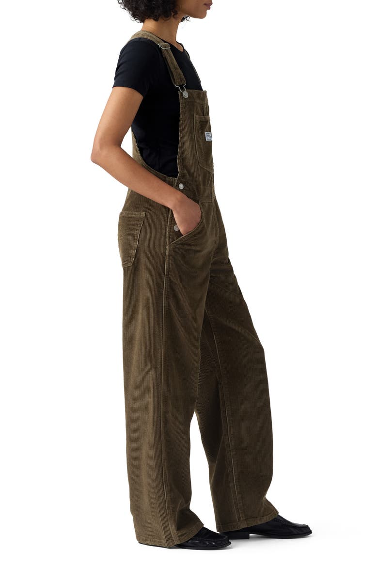 Baggy Denim Overalls, Alternate, color, CANTEEN