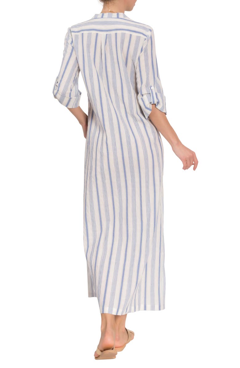 Everyday Ritual Tracey Stripe Cotton Nightgown, Alternate, color, Blueberry Stripe