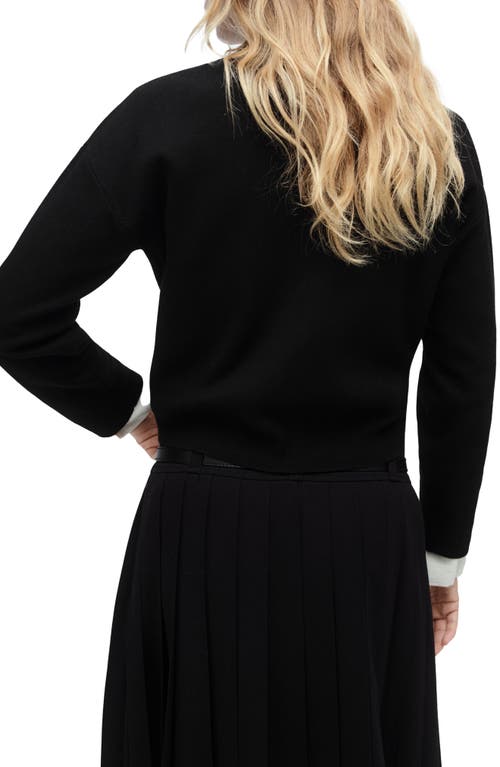 Mango Konpaktu Asymmetric Half Zip Sweater In Black