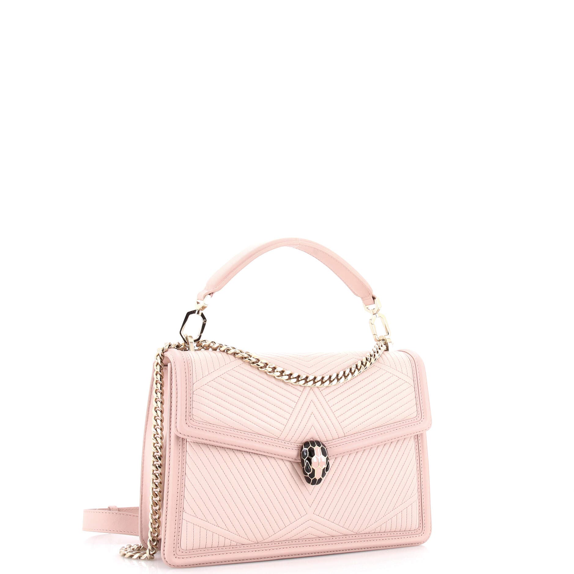 Serpenti Forever Shoulder Bag Quilted Leather Medium, Alternate, color, Pink
