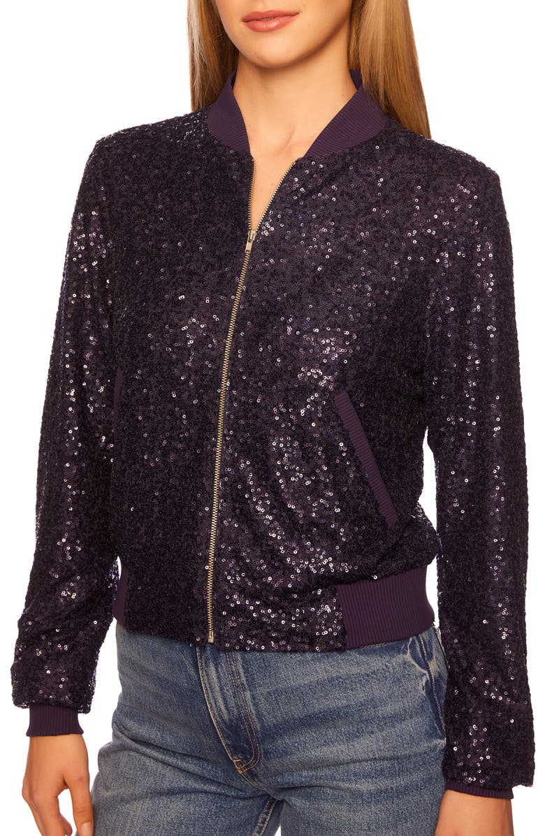 Susana Monaco Sequin Bomber Jacket, Main, color, 