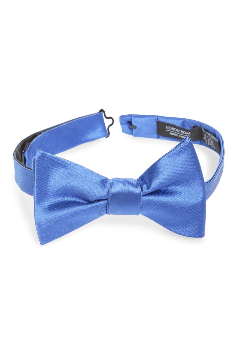 Solid Silk Bow Tie, Main, color, FRENCH BLUE