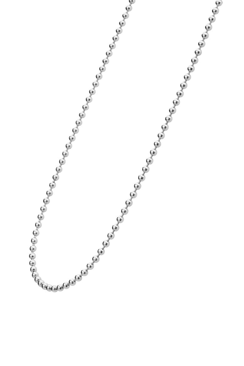 Signature Caviar Sterling Silver Necklace, Alternate, color, SILVER
