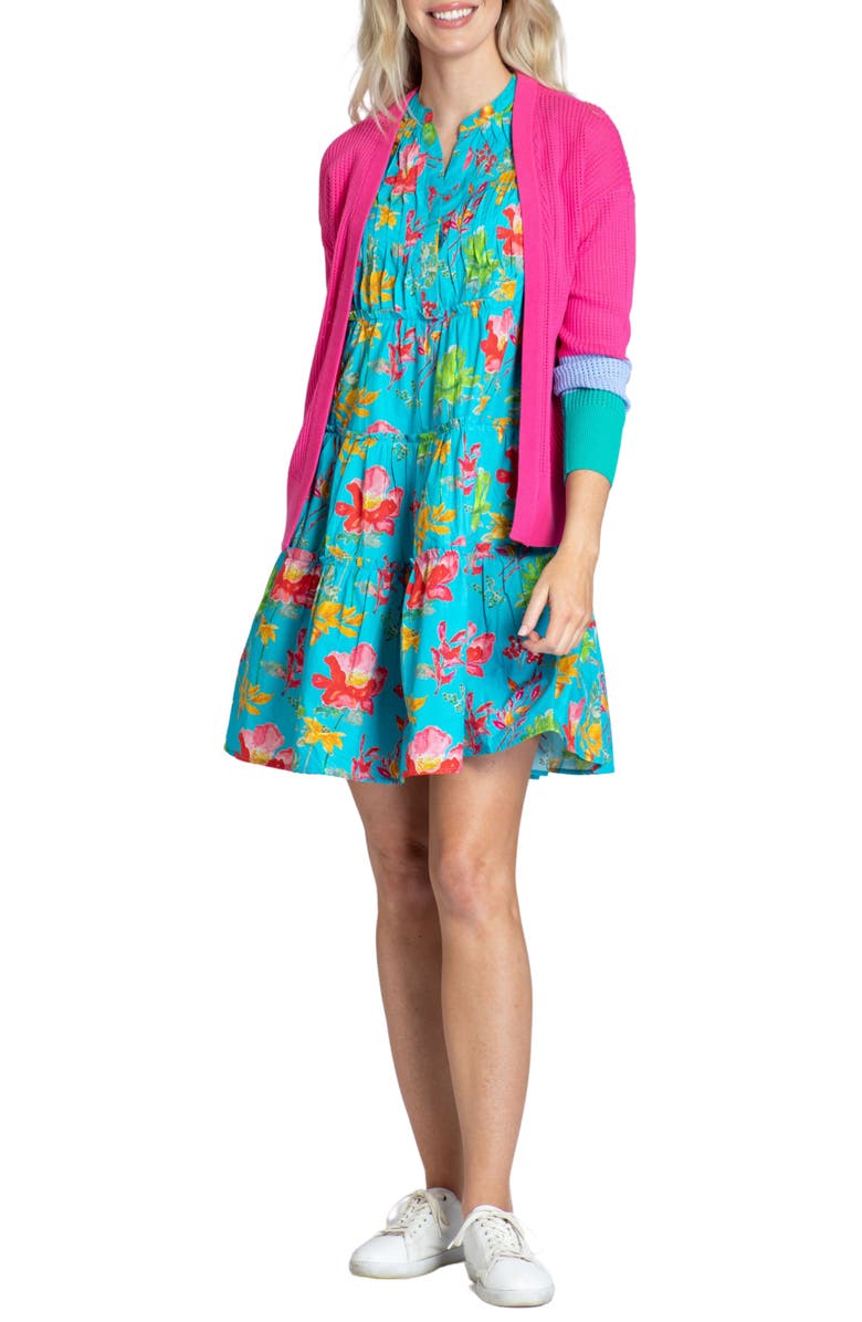 APNY Open Stitch Colorblock Cardigan, Main, color, 