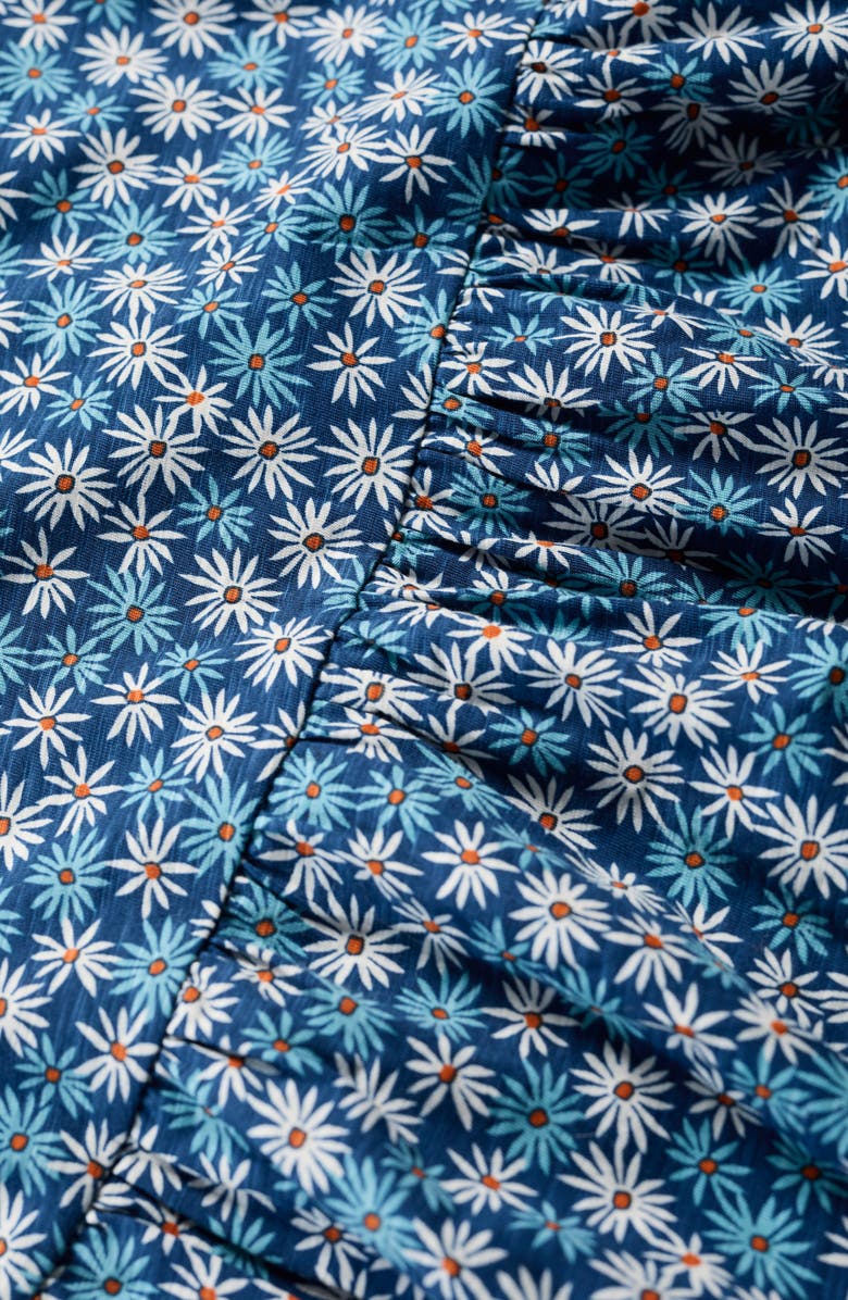 Seasalt Cornwall Rainette Floral Short Sleeve Midi Dress, Alternate, color, Screenprint Daisy Marine