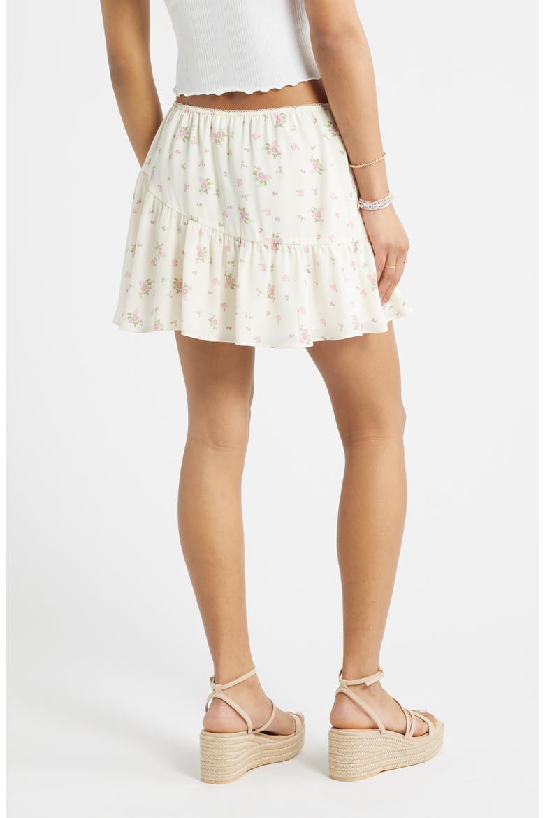 Chiffon Miniskirt, Alternate, color, IVORY- OLIVE FIELD FLOWERS