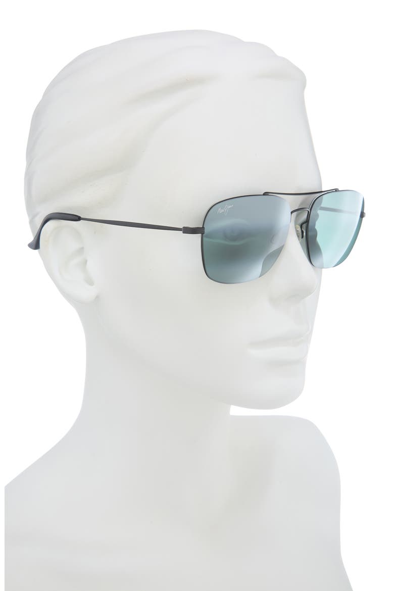 Lava Tube 57mm Polarized Pilot Sunglasses, Alternate, color, BLACK BLACK GREY