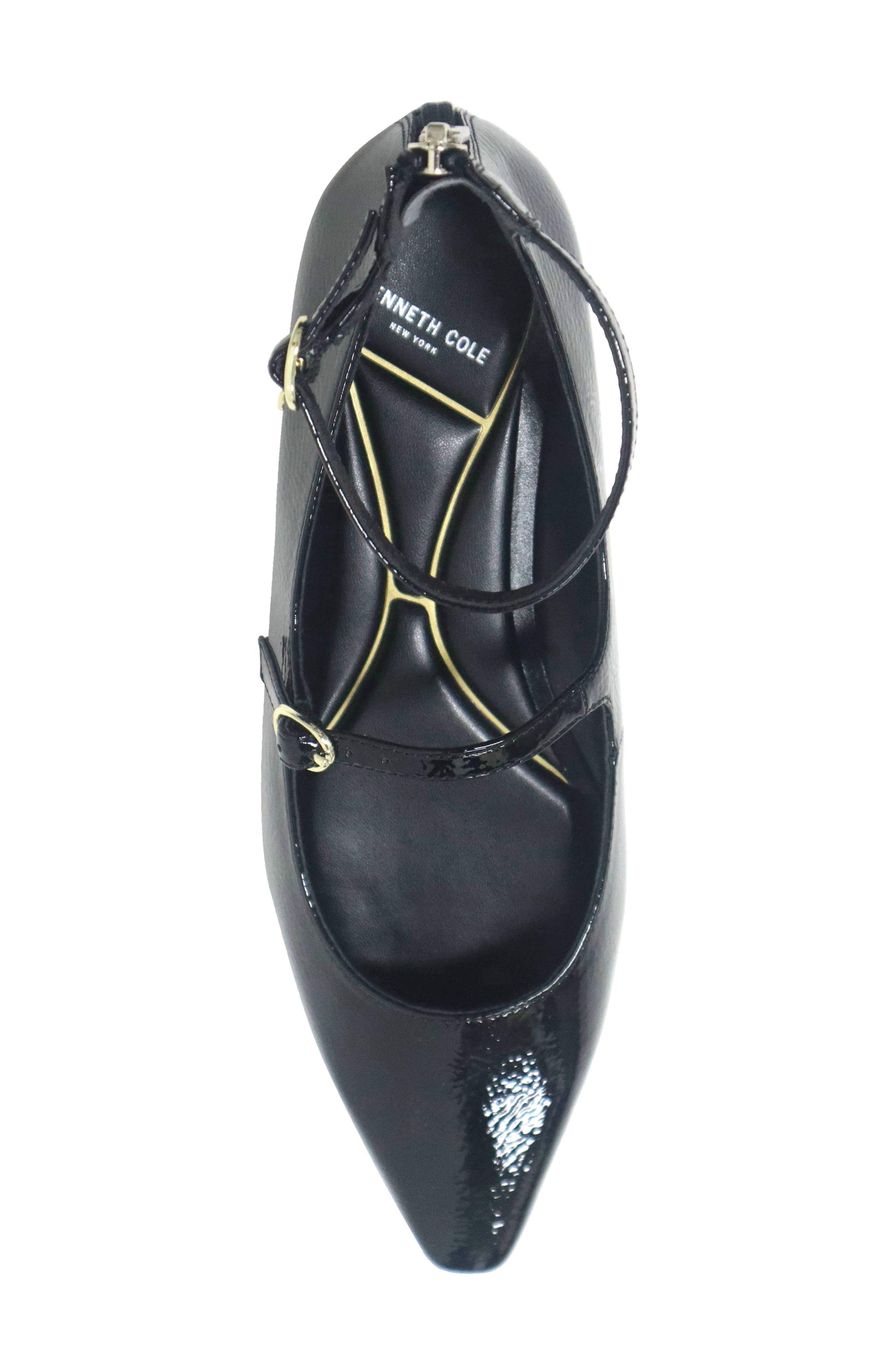Kenneth Cole Nolita Ankle Strap Mary Jane Flat, Alternate, color, Black Patent