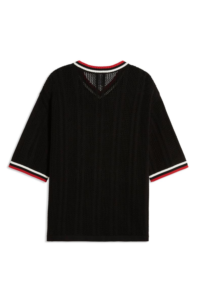 PUMA x NAHMIAS Oversize Knit Soccer Jersey, Alternate, color, Puma Black