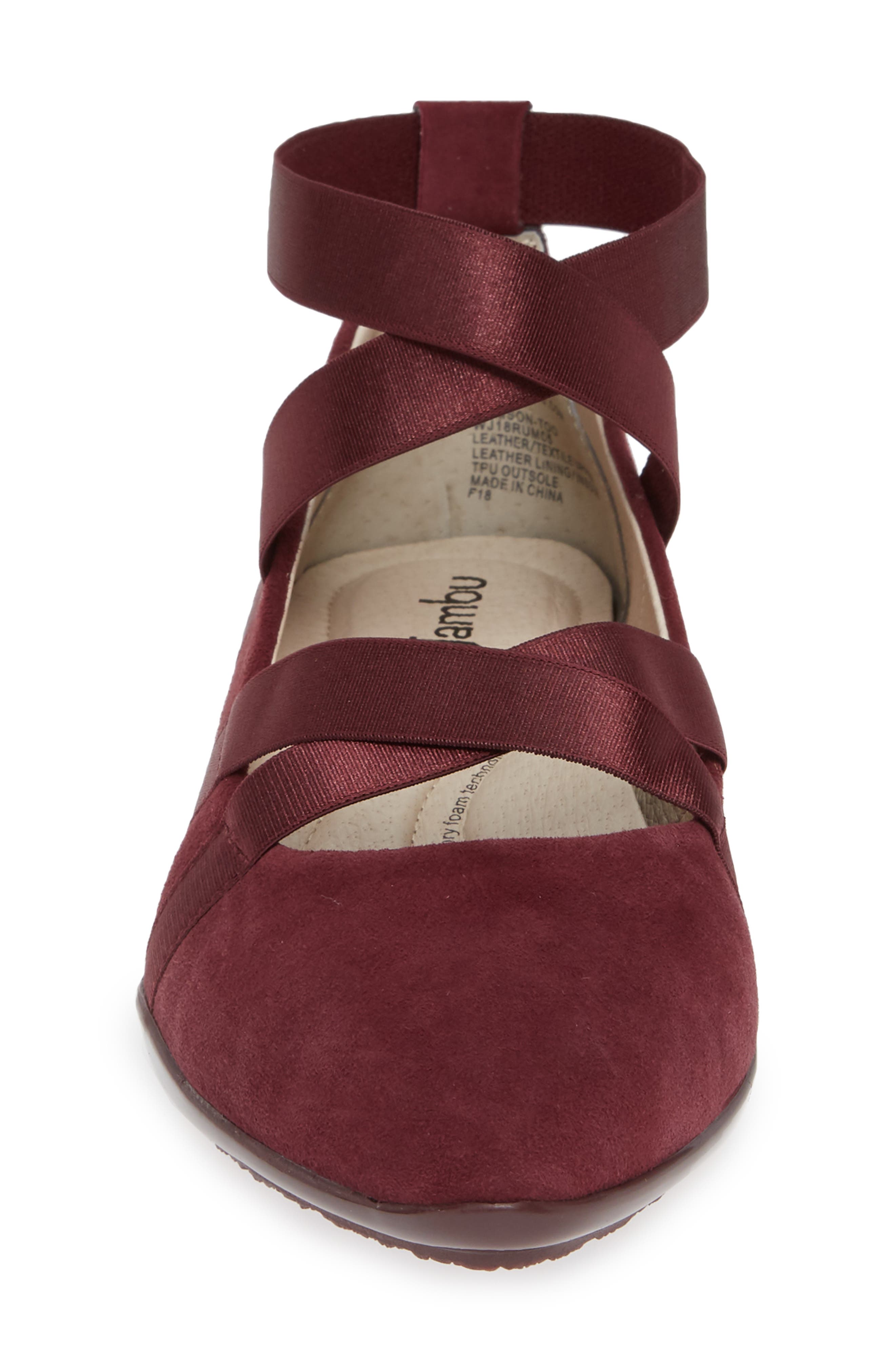 Rumson Flat, Alternate, color, BURGUNDY SUEDE