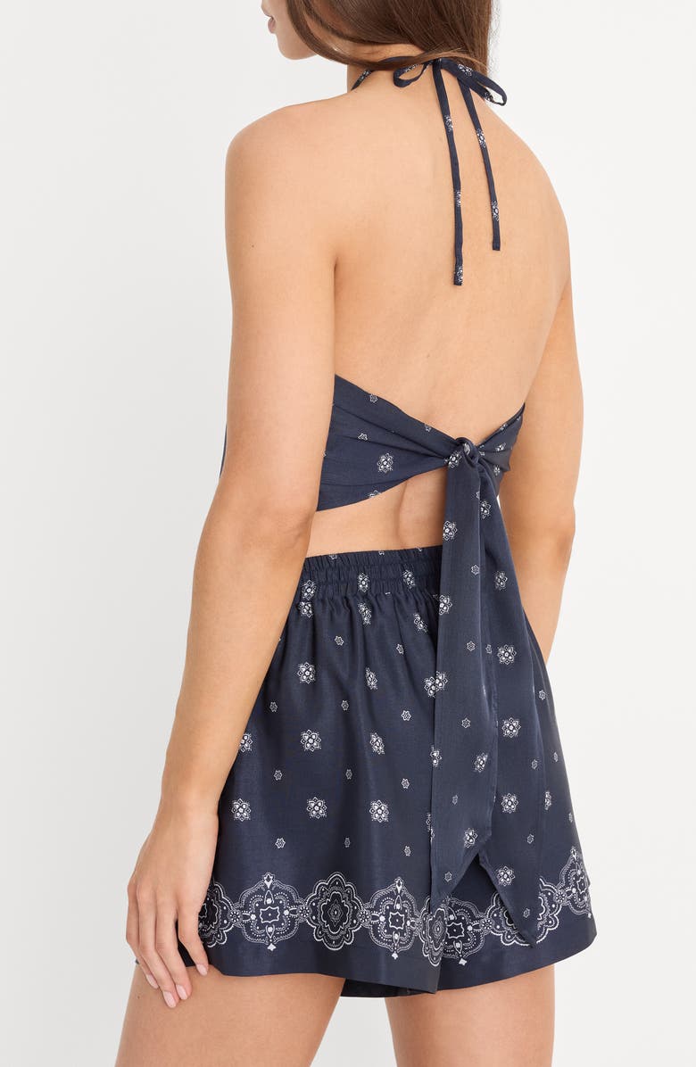 Good American The Recess Halter Neck Handkerchief Top, Alternate, color, Bandana