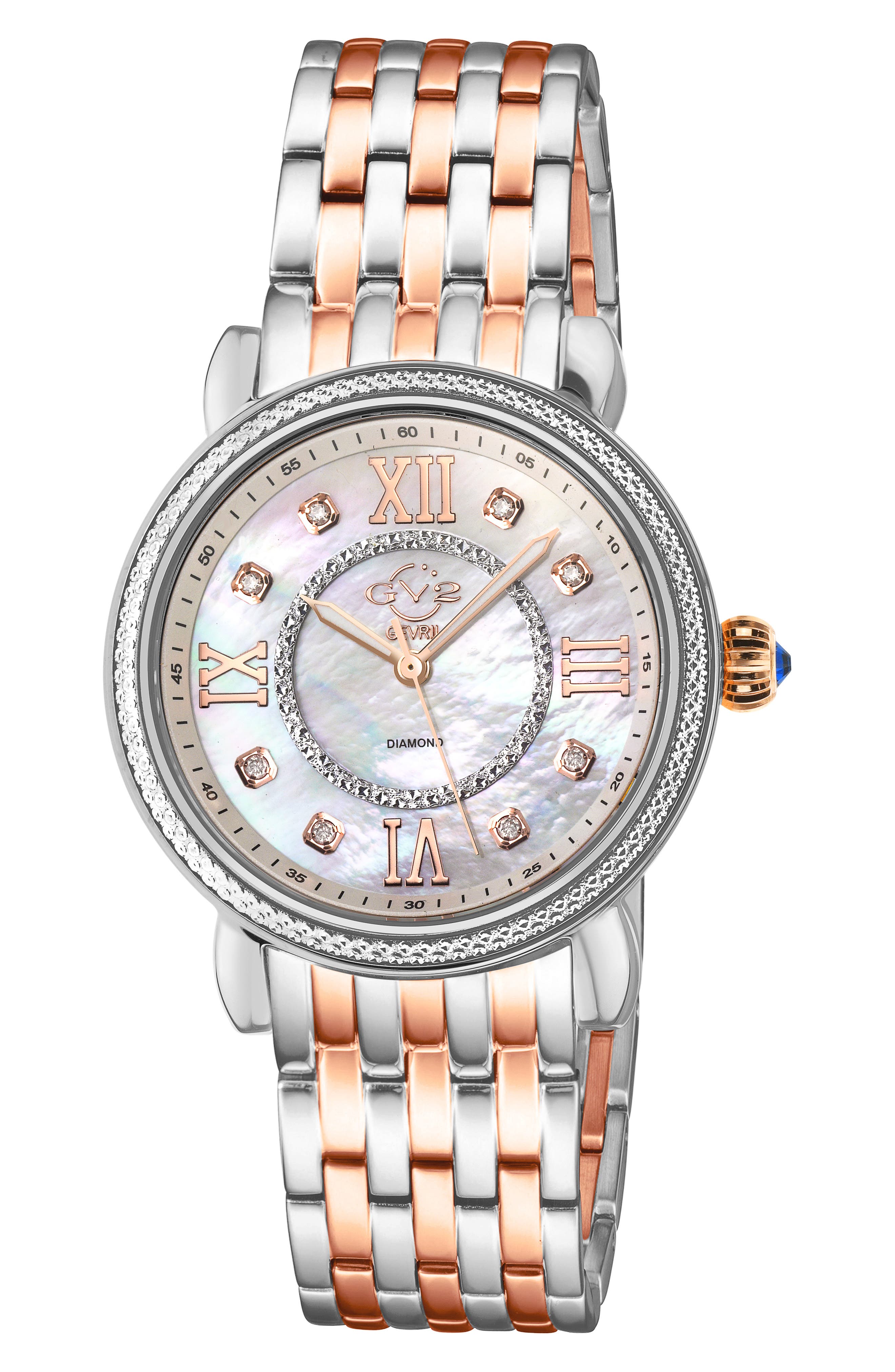 GV2 Marsala Two-Tone Diamond Bracelet Watch, 37mm - 0.05 ctw.