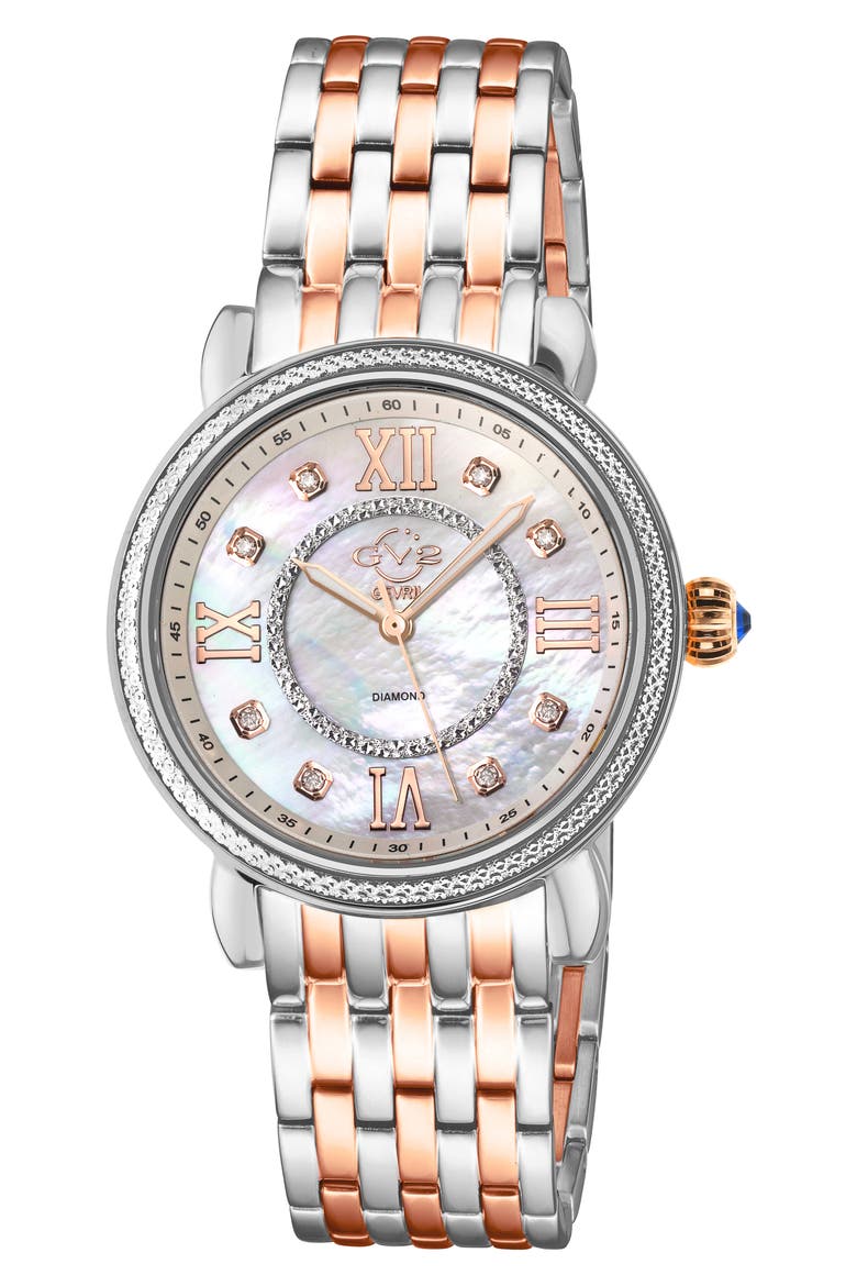 Marsala Two-Tone Diamond Bracelet Watch, 37mm - 0.05 ctw., Main, color, TWO TONED SS IPRG