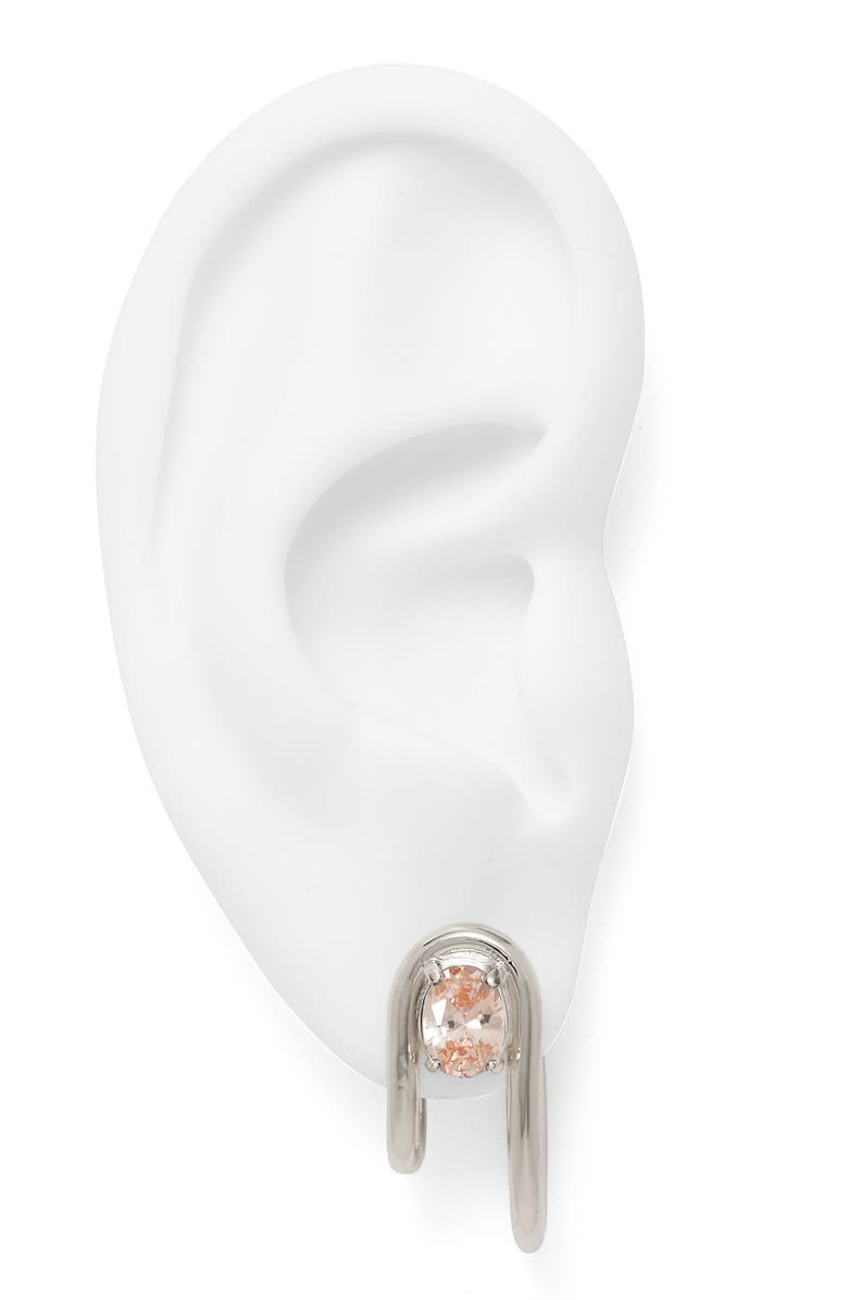 Lady Grey Vera Hoop Earrings, Alternate, color, Silver/ Peach