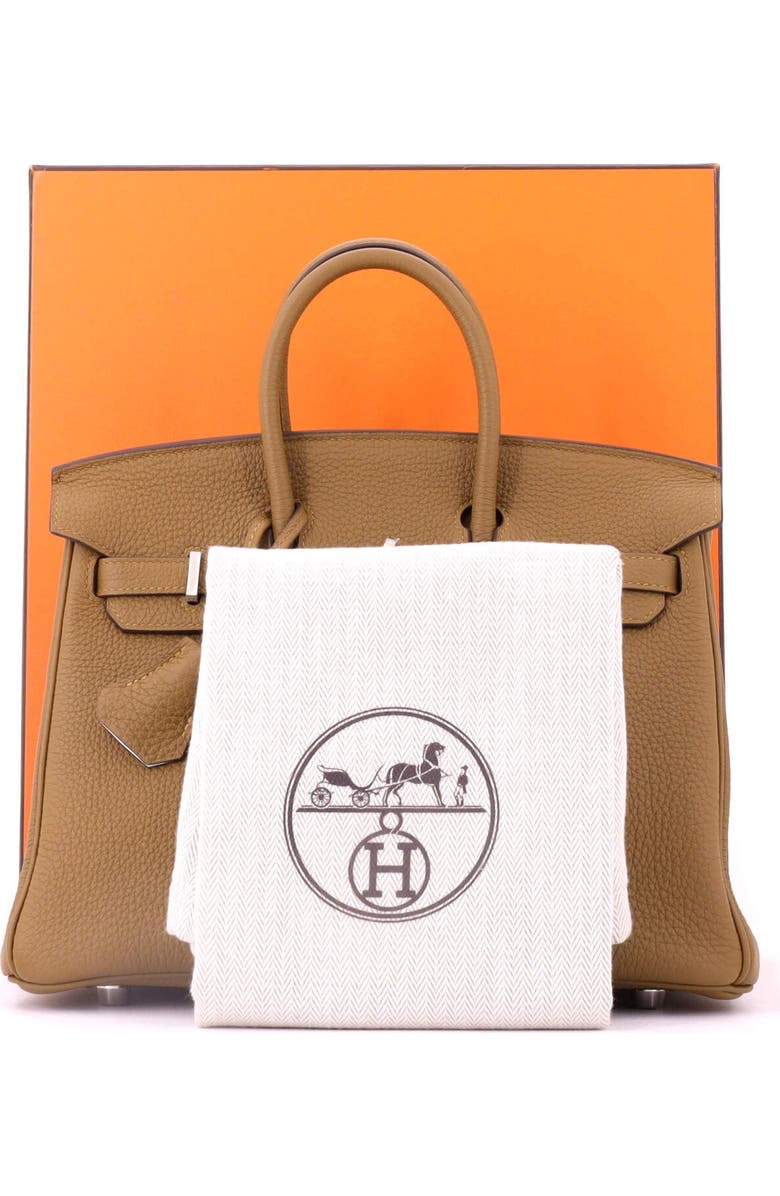 Pre-Owned Hermes Birkin Handbag Verso Togo with Palladium Hardware 25, Alternate, color, Verso - Broze Dore/Bleu Brume