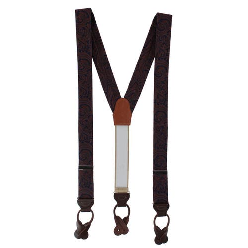 Trafalgar Sobee Silk Button End Suspenders In Brown