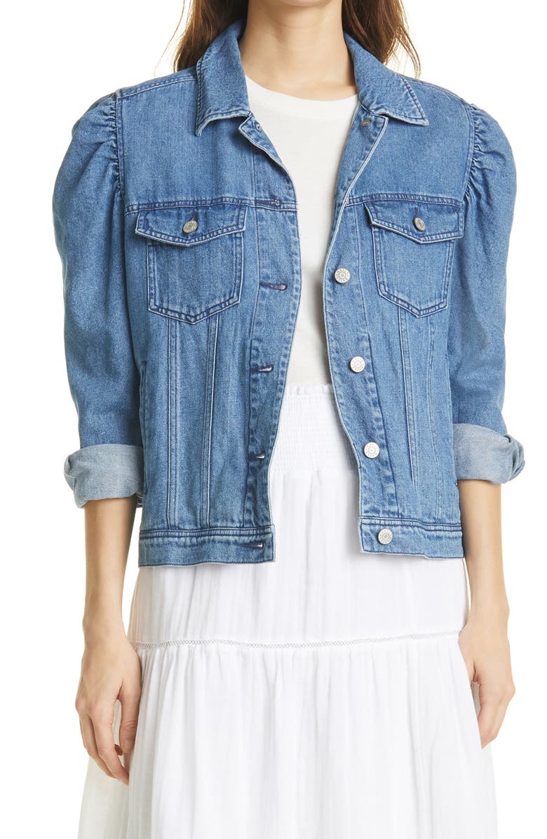 Rails Indie Puff Sleeve Denim Trucker Jacket, Main, color,