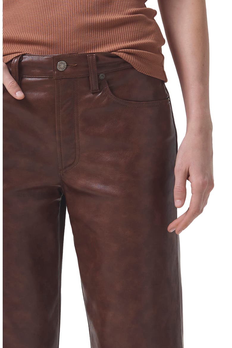 Sloane High Waist Straight Leg Recycled Leather Pants, Alternate, color, COLA