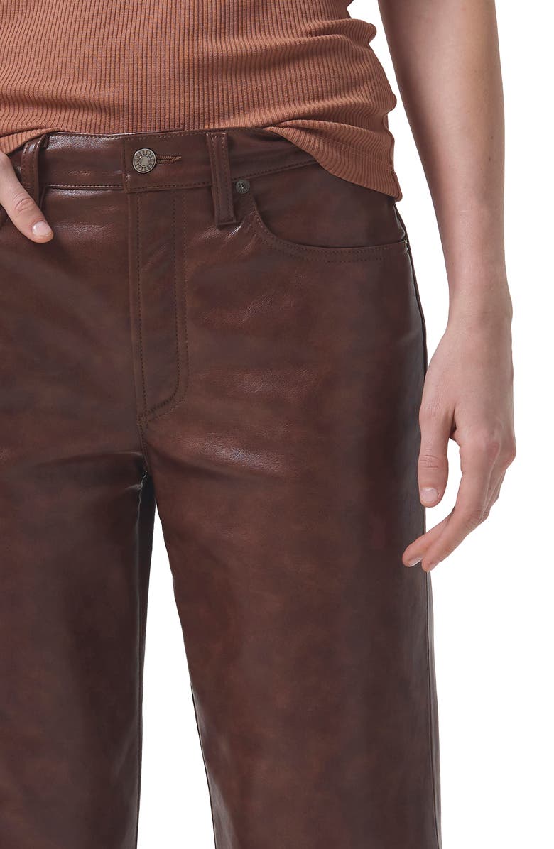 AGOLDE Sloane High Waist Straight Leg Recycled Leather Pants, Alternate, color,