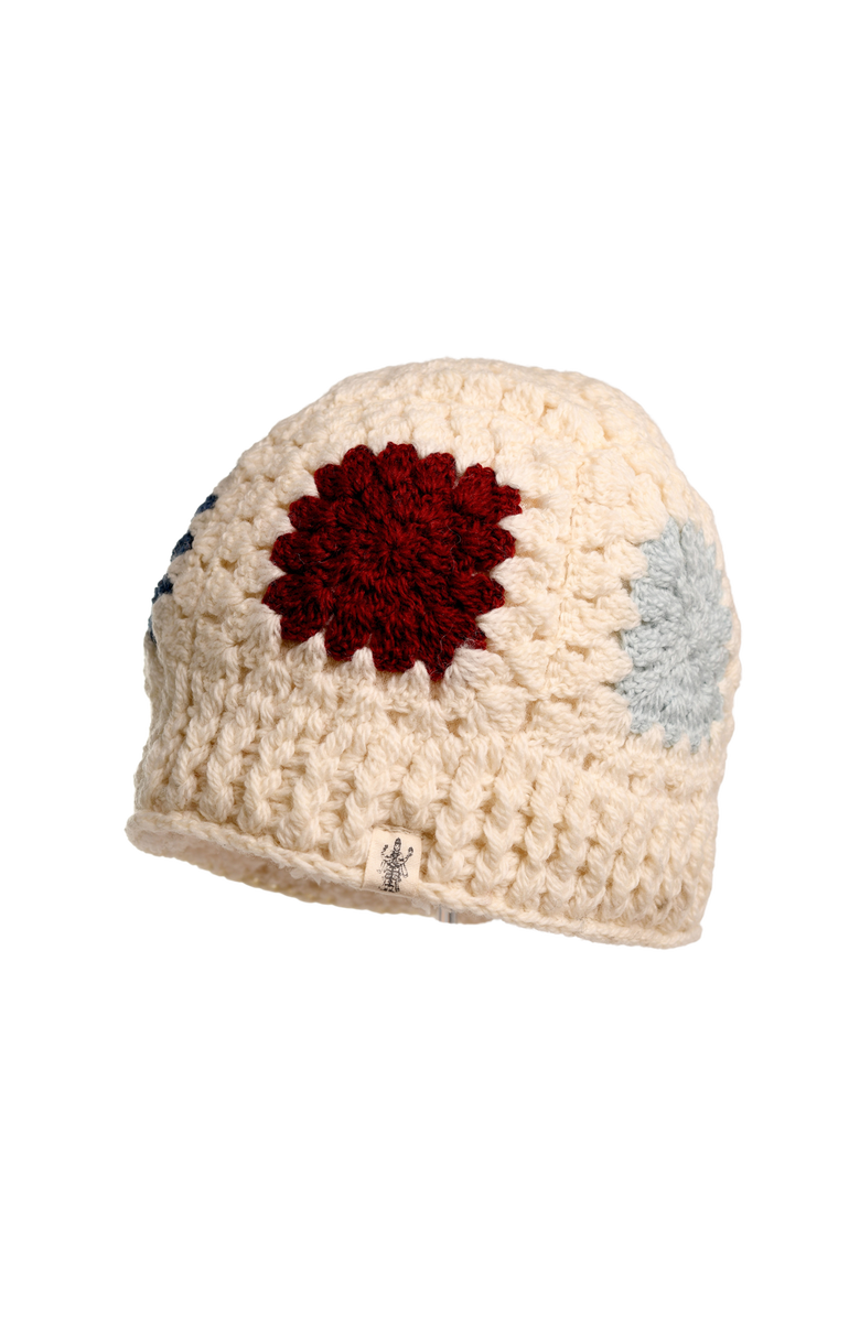 Nirvanna Designs Crochet Patch Hat, Main, color, White