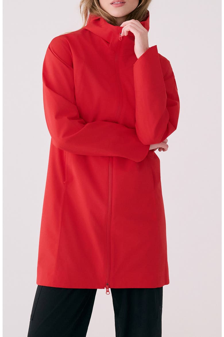 Element Long Windproof Rain Jacket, Main, color, POPPY