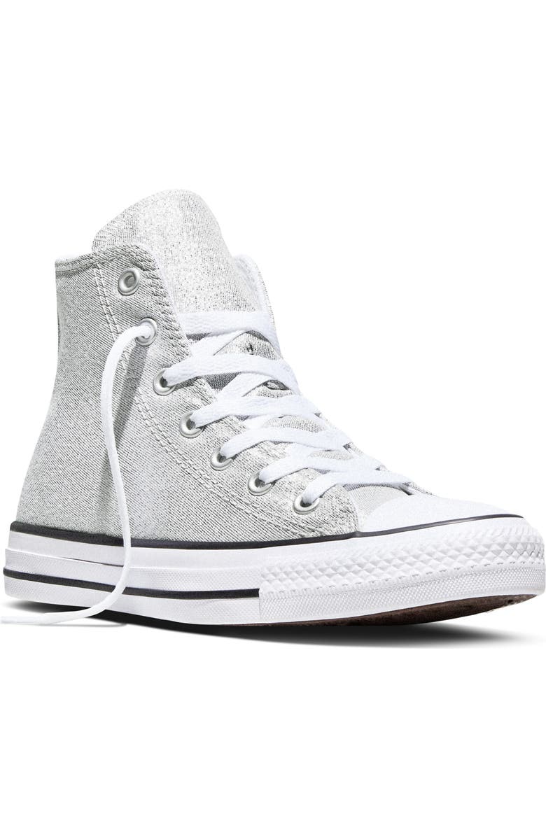 Converse Kids' Chuck Taylor<sup>®</sup> All Star<sup>®</sup> Shine High Top Sneaker, Main, color, Light Grey/ White/ Black