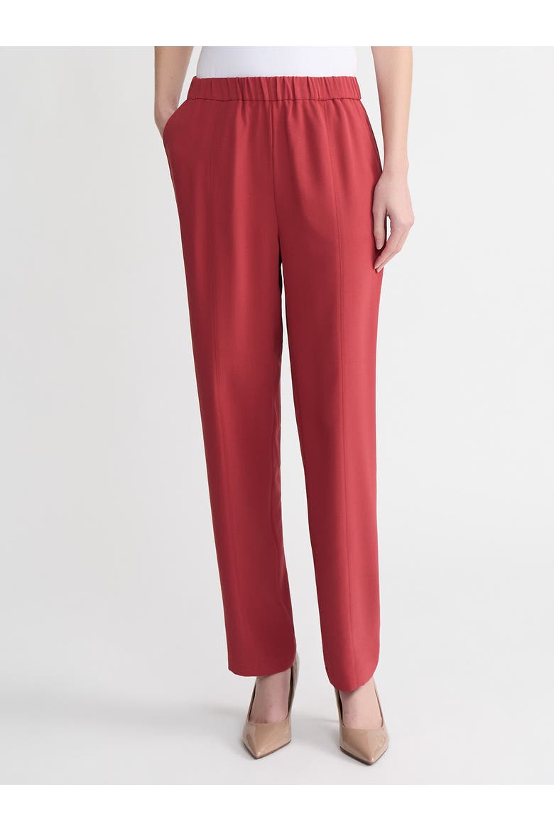 Nora Straight Leg Crepe de Chine Pant, Main, color, Russet