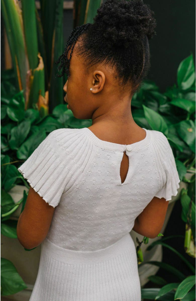 Hope & Henry Baby Girls' Organic Flutter Sleeve Sweater Dress, Infant, Alternate, color, 