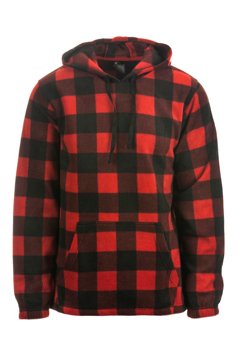 Comfy Polar Fleece Hoodie, Main, color, RED/BLACK