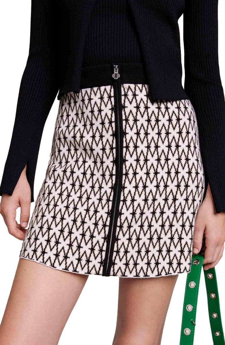 maje Joyal Knit Miniskirt, Alternate, color,