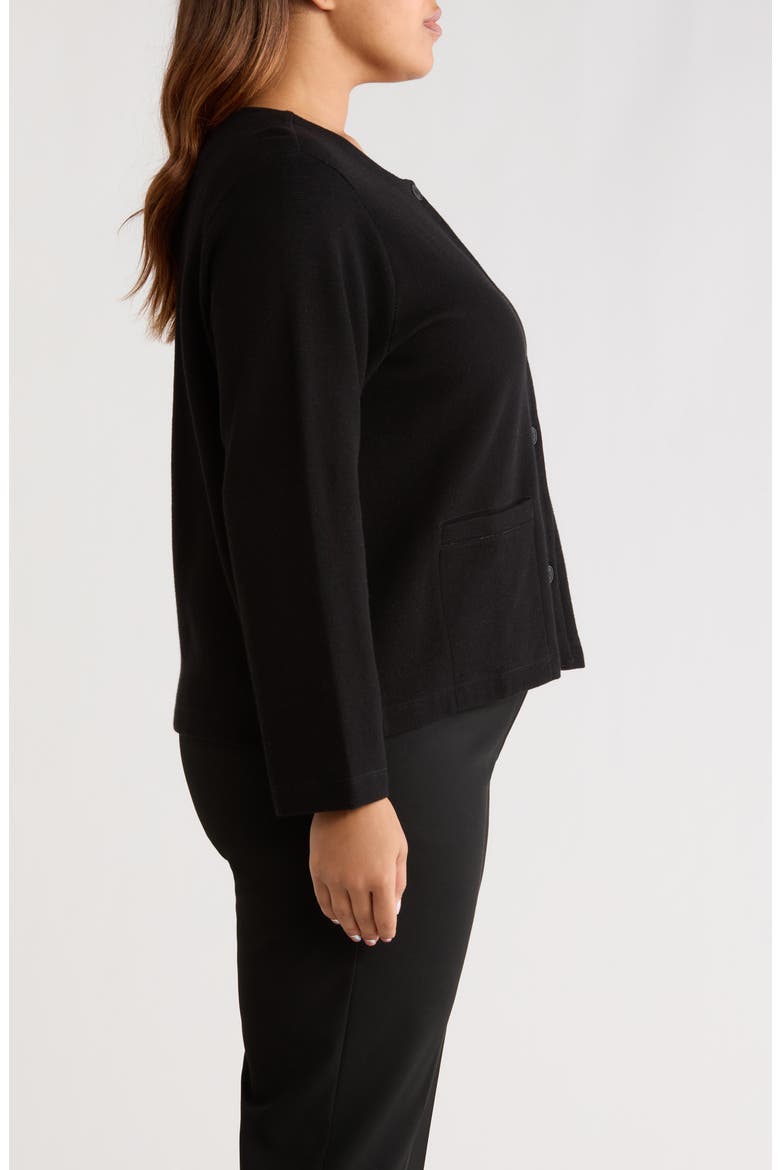 Button Front Organic Cotton Jacket, Alternate, color, BLACK