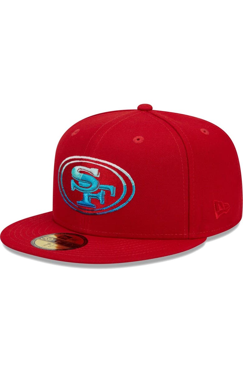 New Era Men's New Era Scarlet San Francisco 49ers Gradient 59FIFTY Fitted Hat, Main, color, Scarlet