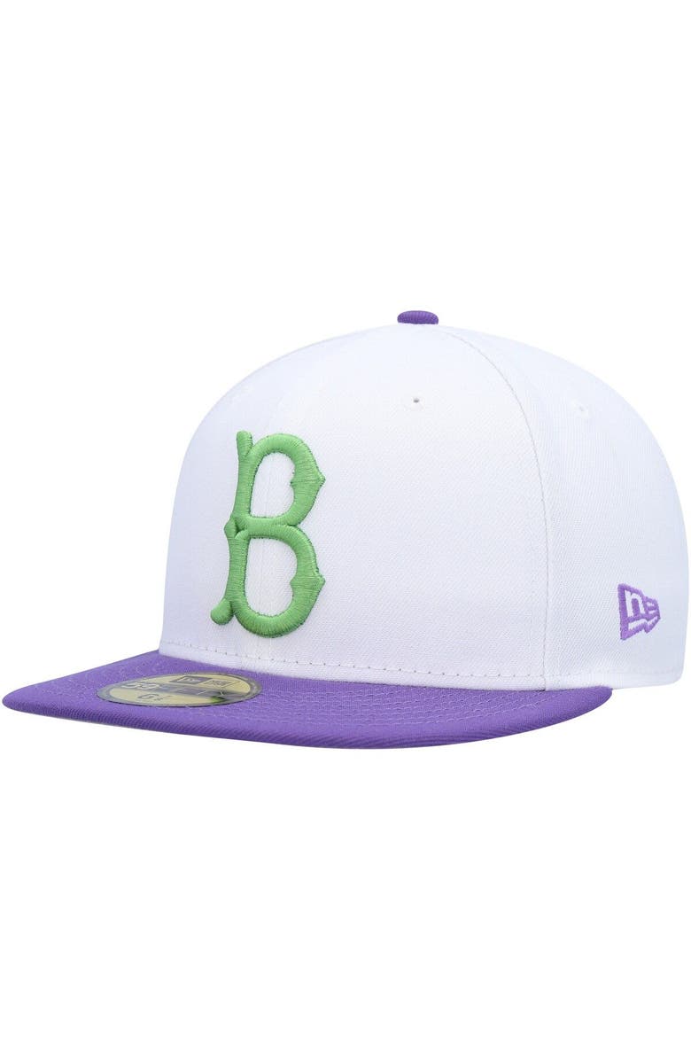 New Era Men's New Era White Brooklyn Dodgers Side Patch 59FIFTY Fitted Hat, Alternate, color, White