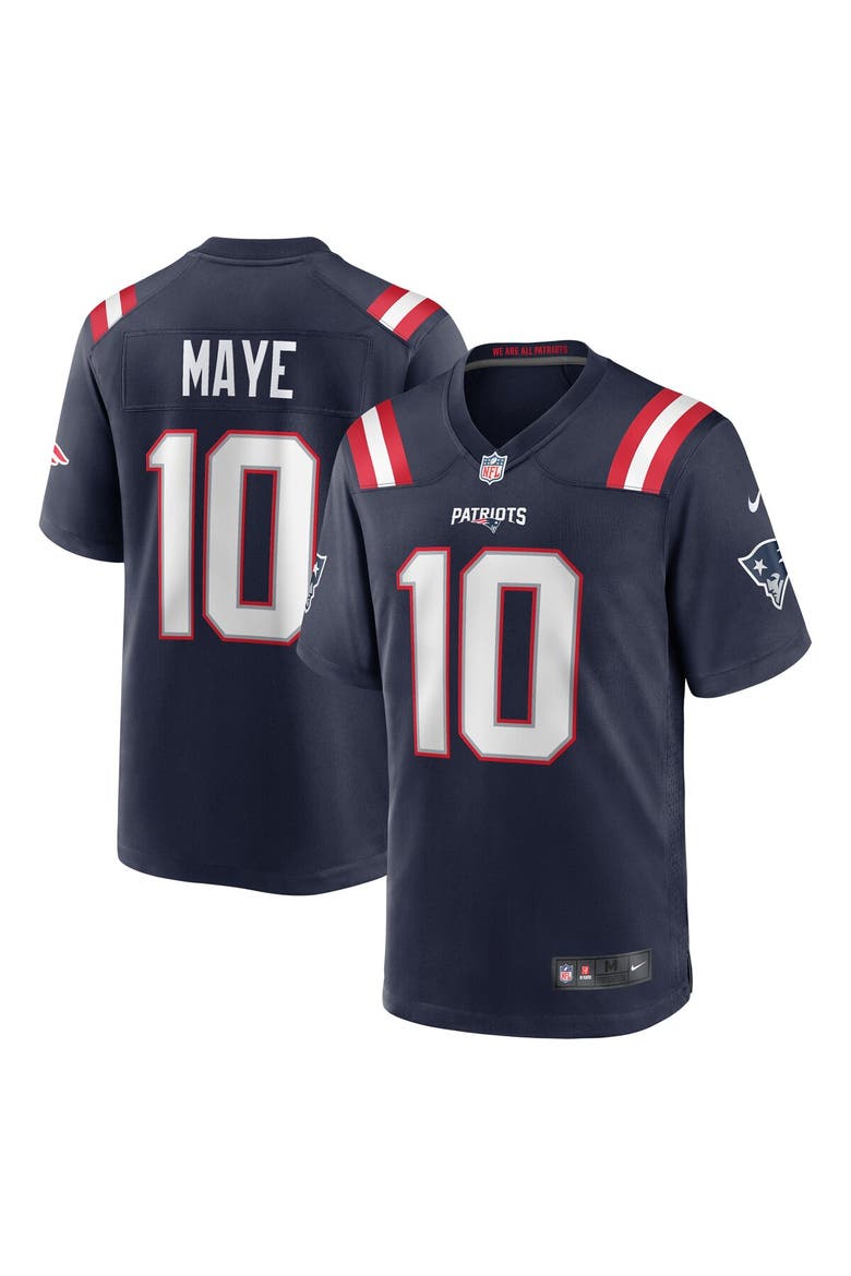 Men's Nike Drake Maye Navy New England Patriots  Player Game Jersey, Main, color, Navy