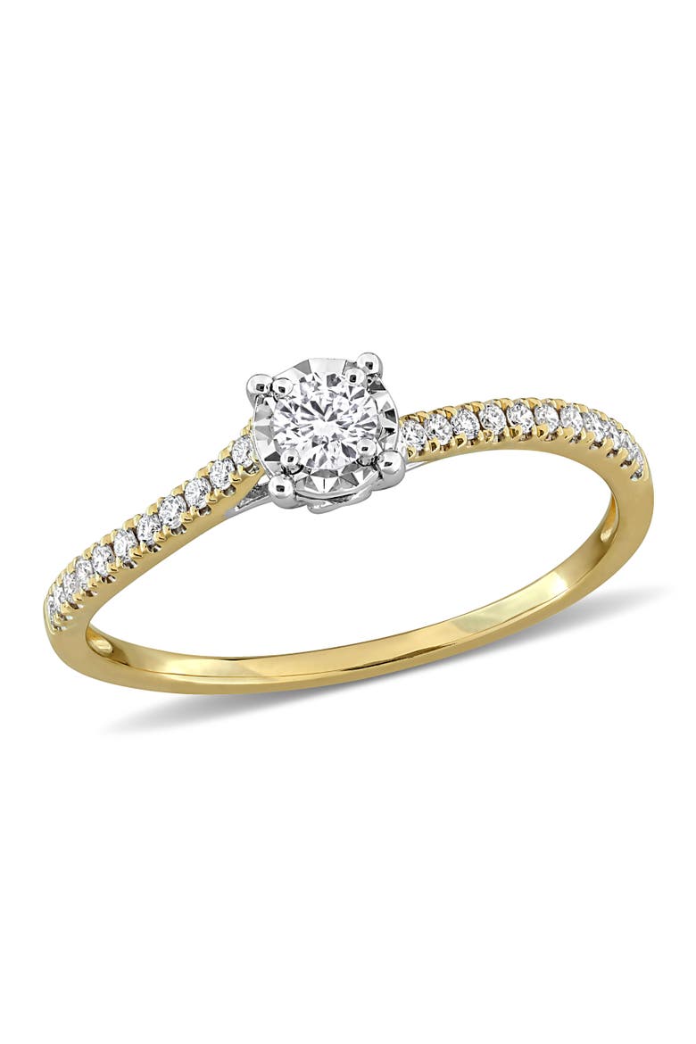 Lab-Grown Diamond Ring in 14k Two-Tone Gold, Main, color, Yellow Gold