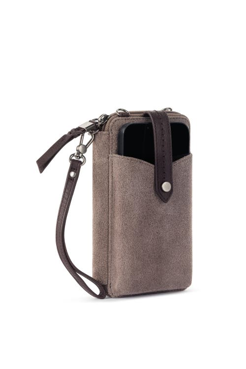 The Sak Silverlake N/s Smartphone Crossbody In Mushroom Suede